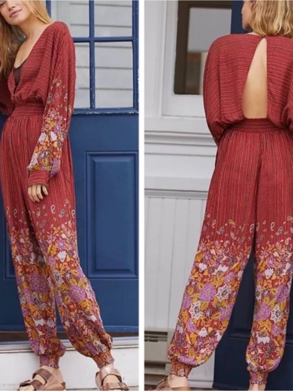 ANTHROPOLIGIE ROMPER JUMPSUIT MEDIUM OPEN BACK